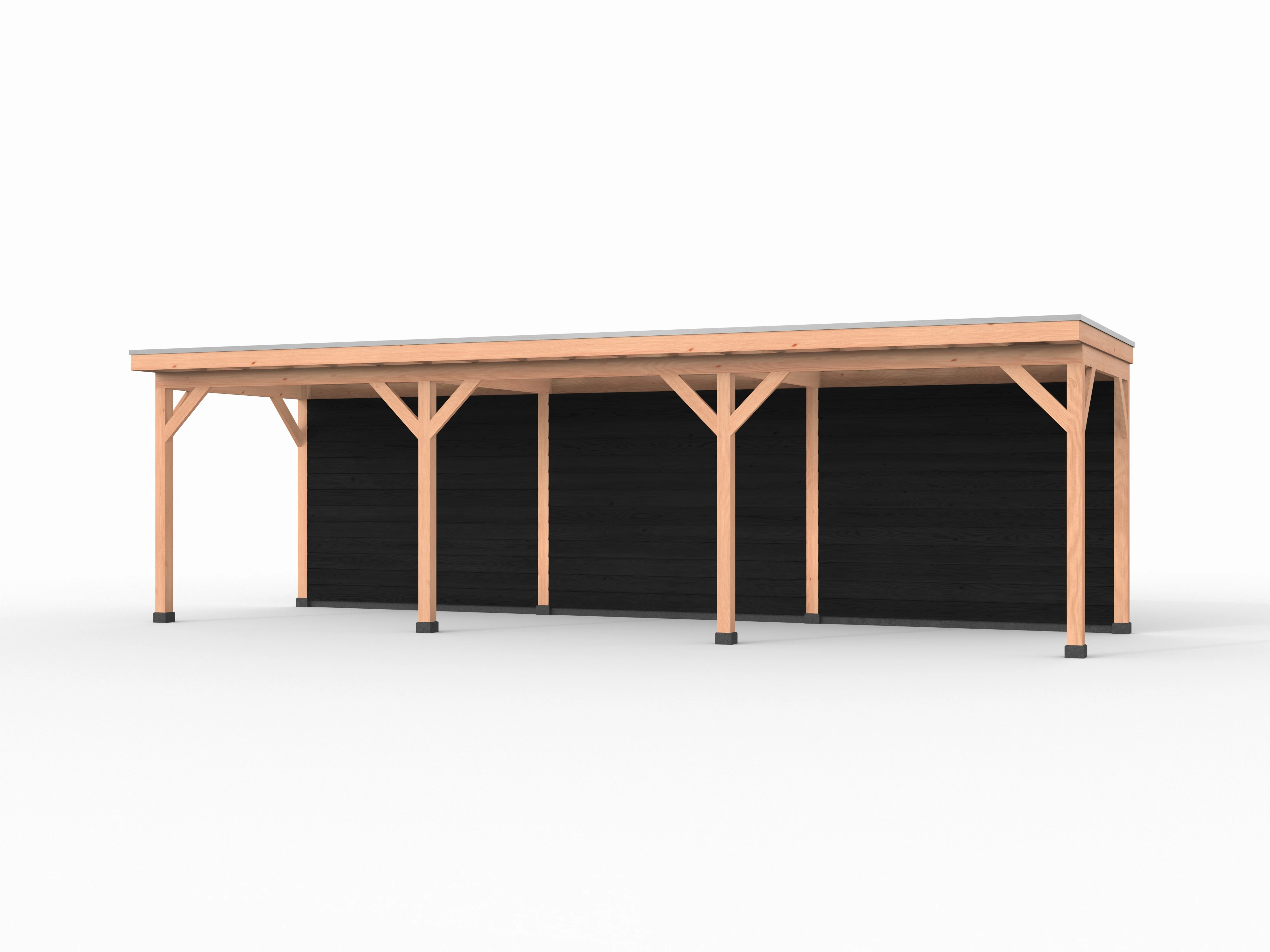 Douglas overkapping, 900 x 250, met zwarte achterwand, Westwood Comfort - Afbeelding 1